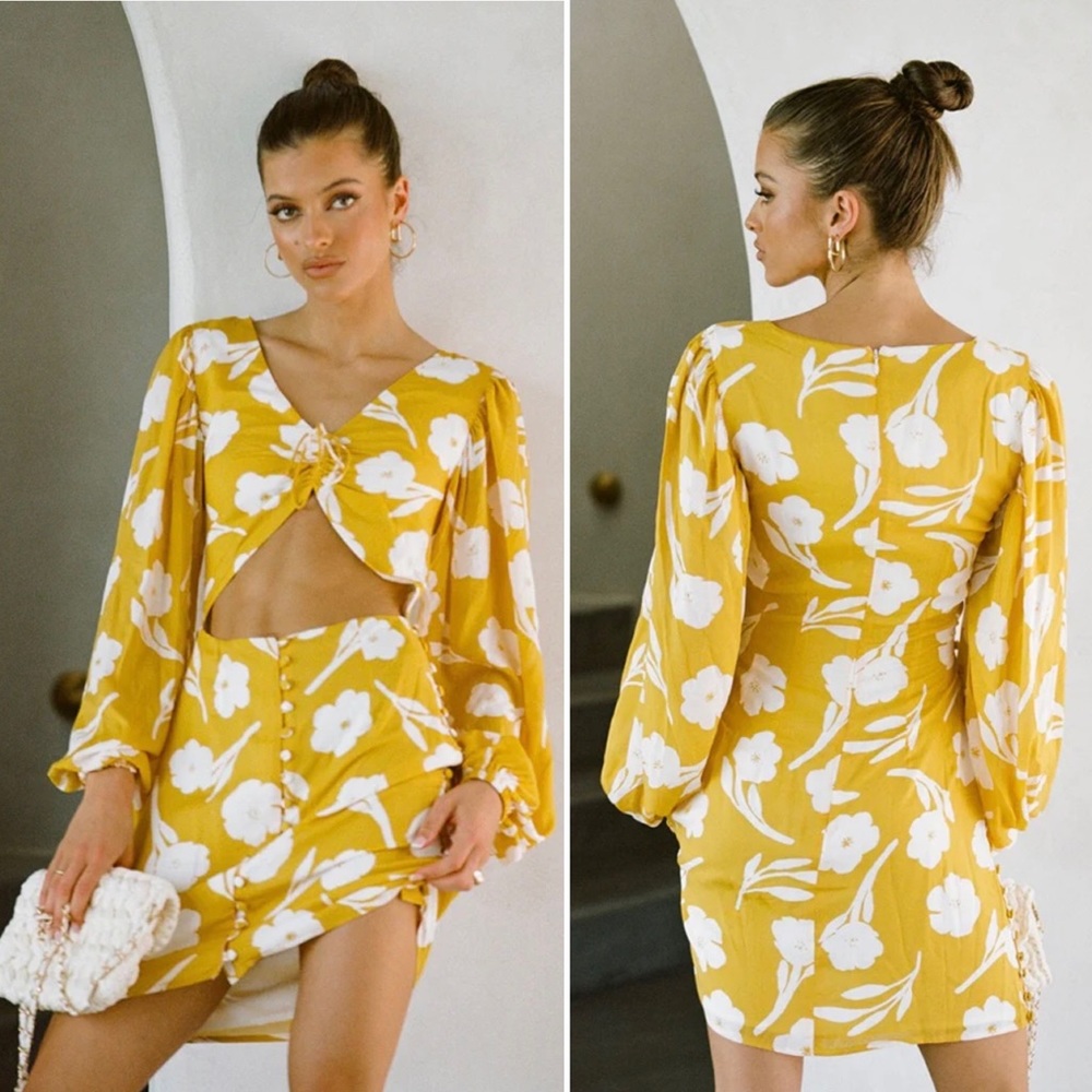 SABO Women's XL Lista Dress in Yellow Paraiso Summer Resortwear Beachy Summer
